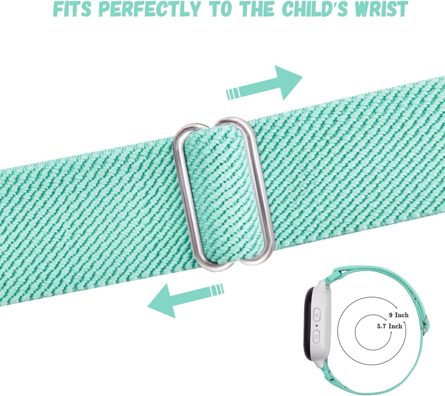 Nylon Gizmo Watch Band Replacement for Kids Boys Girls, Adjustable Braided Elastic Sport Loop Watch Bands Compatible with Verizon Gizmo Watch 2 / Gizmo Watch 1 Band